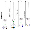 4Pcs 4 Style Butterfly & Heart Crystals Chandelier Suncatchers Prisms Chakra Hanging Pendant AJEW-CF0001-17-7