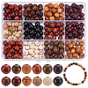240Pcs 12 Colors Natural Unfinished Wood Beads WOOD-WR0001-17-1