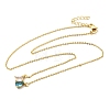 Brass Pave Cubic Zirconia Rectangle & Teardrop Pendant Cable Chain Necklaces KK-CBAB173-05G-05-4