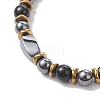 Natural Eyeless Obsidian & Synthetic Non-Magnetic Hematite Beaded Bracelets for Women BJEW-JB12941-02-3
