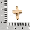 Brass Micro Pave Clear Cubic Zirconia Religion Cross Links Connector Charms CU-K001-01B-G-3