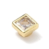 Square Brass Micro Pave Cubic Zirconia Cabochons KK-P345-13G-E02-2