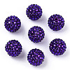 Resin Rhinestone Bubblegum Ball Beads RESI-S260-20mm-S14-1