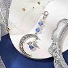 Moon Angel Alloy & Glass Pendant Decorations HJEW-JM02043-2