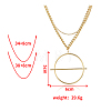 Minimalist Alloy Circle Bar Pendant Double Layer Necklaces for Casual IF7222-2-4