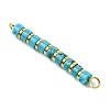 Dyed Natural Magnesite & Electroplated Synthetic Non-magnetic Hematite Heishi Connector Charms PALLOY-JF03291-05-4