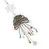 Glass & Braided Nylon Christmas Tree Pendant Decoration HJEW-TA00491-3