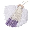 Angel Wood & Cotton Threads Pendant Decoration HJEW-JM02406-03-5