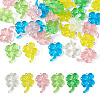 30Pcs Transparent & Opaque Resin Clover Pendants CRES-TA0001-95-1