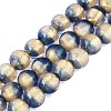 Handmade Lampwork with Gold Powder Beads Strands LAMP-N037-06A-01-1
