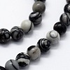 Natural Black Silk Stone/Netstone Beads Strands G-I199-11-20mm-3