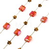 Handmade 304 Stainless Steel Glass Beaded Link Chains GL-CBA98C2-04G-1