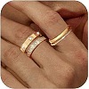 3Pcs 3 Styles Zinc Alloy Micro Pave Clear Cubic Zirconia Finger Rings FS-WG142C0-01-1