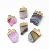 Natural Druzy Agate Pendants G-Q494-15-1