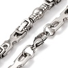 201 Stainless Steel Column & Rectangle Links Chain Necklace NJEW-F222-36P-2