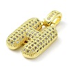 Brass Micro Pave Clear Cubic Zirconia Pendants KK-M279-01G-H-2