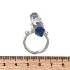 Natural Lapis Lazuli & Brass Cuff Rings for Women RJEW-G374-01P-07-5