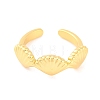 Shell Shape Brass Open Cuff Rings RJEW-U009-07G-2