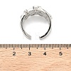 Brass Micro Pave Cubic Zirconia Cuff Open Rings RJEW-C158-02P-5