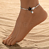 Starfish & Shell Glass Beaded Anklets WGC384B-02-1