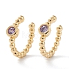 Brass Micro Pave Cubic Zirconia Cuff Earrings EJEW-H109-01I-G-1