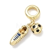 Brass Micro Pave Clear Cubic Zirconia European Dangle Charms CU-CBA765A-03G-1