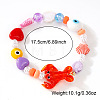 Resin & Porcelain & Glass & Brass Beads Stretch Bracelets for Women NI2487-1-2