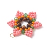 Glass Seed Beaded Pendants PALLOY-MZ01241-04-4