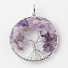 Tree of Life Natural Amethyst Big Pendants X-G-L455-D09-1