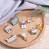 8Pcs 8 Style Chemistry Theme Enamel Pin JEWB-SC0001-32-4