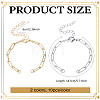 20Pcs 2 Colors 304 Stainless Steel Paperclip Chains Bracelet Making AJEW-ME0001-06-2