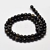 Faceted Round Natural Golden Sheen Obsidian Beads Strands G-I176-39-6mm-2