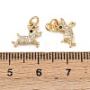 Christmas Brass Micro Pave Cubic Zirconia Charms KK-L255-18G-08-3