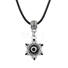 Evil Eye Handmade Lampwork & Glass Sead Beaded Pendant Necklaces NJEW-MZ00092-01-2