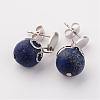 Natural Gemstone Stud Earrings EJEW-JE02127-2