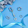 4Pcs 4 Styles 304 Stainless Steel Spring Gate Rings STAS-UN0051-09-2