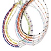 9Pcs 9 Colors Brass Heart Glass Seed Beaded Necklaces NJEW-JN05956-2