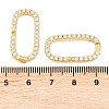Oval Brass Micro Pave Clear Cubic Zirconia Spring Gate Rings KK-C162-093G-3