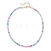 Faceted Round Natural Agate(Dyed & Heated) Beaded Necklaces for Women NJEW-JN04659-05-1