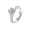 Rhodium Plated 925 Sterling Silver Ring Components WG64EDC-09-2