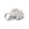 Brass Micro Pave Cubic Zirconia Charms ZIRC-F131-01P-3