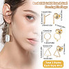 12Pcs 3 Style Brass Stud Earring Findings with Loop DIY-BBC0001-03-2