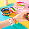 20Pcs 8 Style Rainbow Color Pride Silicone Heart Cord Bracelets Set for Men Women BJEW-TA0001-06-19