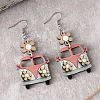 Printed Acrylic Dangle Earrings FS-WGDA665-01-1