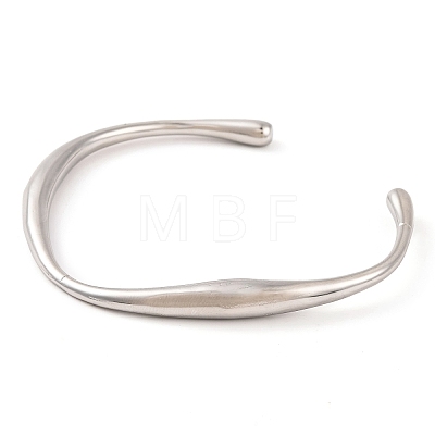 Non-Tarnish 304 Stainless Steel Open Cuff Bangles for Women BJEW-G711-02P-1