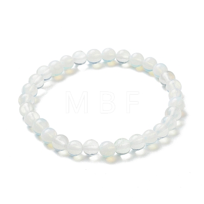 Opalite Beaded Stretch Bracelets BJEW-A117-B-07-1