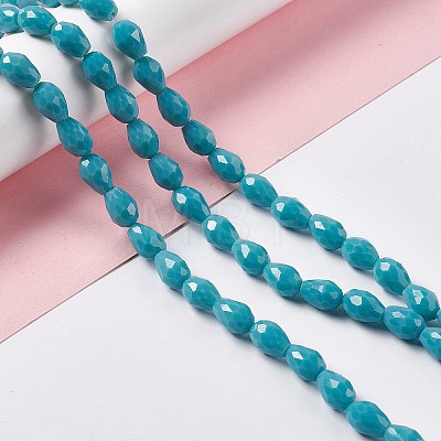 Faceted Glass Beads Strands GLAA-E037-01E-1