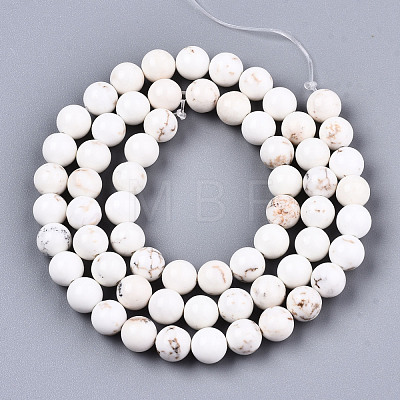 Natural Magnesite Beads Strands X-G-S373-003-6mm-1