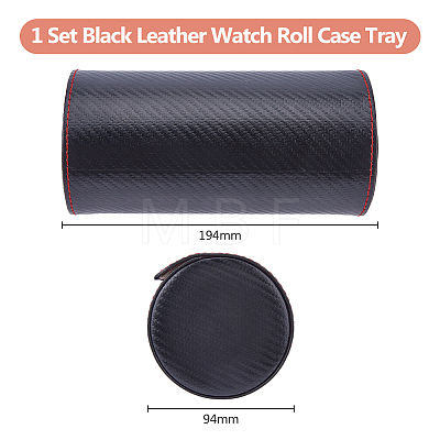 Three Slots Imitation Leather Watch Package Boxes CON-WH0089-63-1