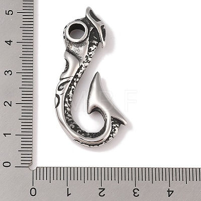 304 Stainless Steel Hook Clasps STAS-C109-08AS-1